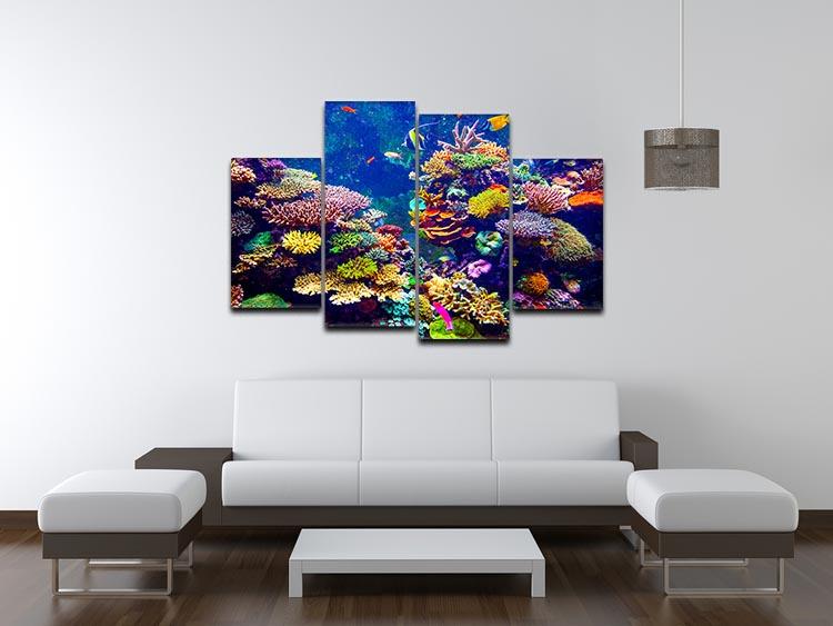 Coral Reef and Tropical Fish 4 Split Panel Canvas  - Canvas Art Rocks - 3