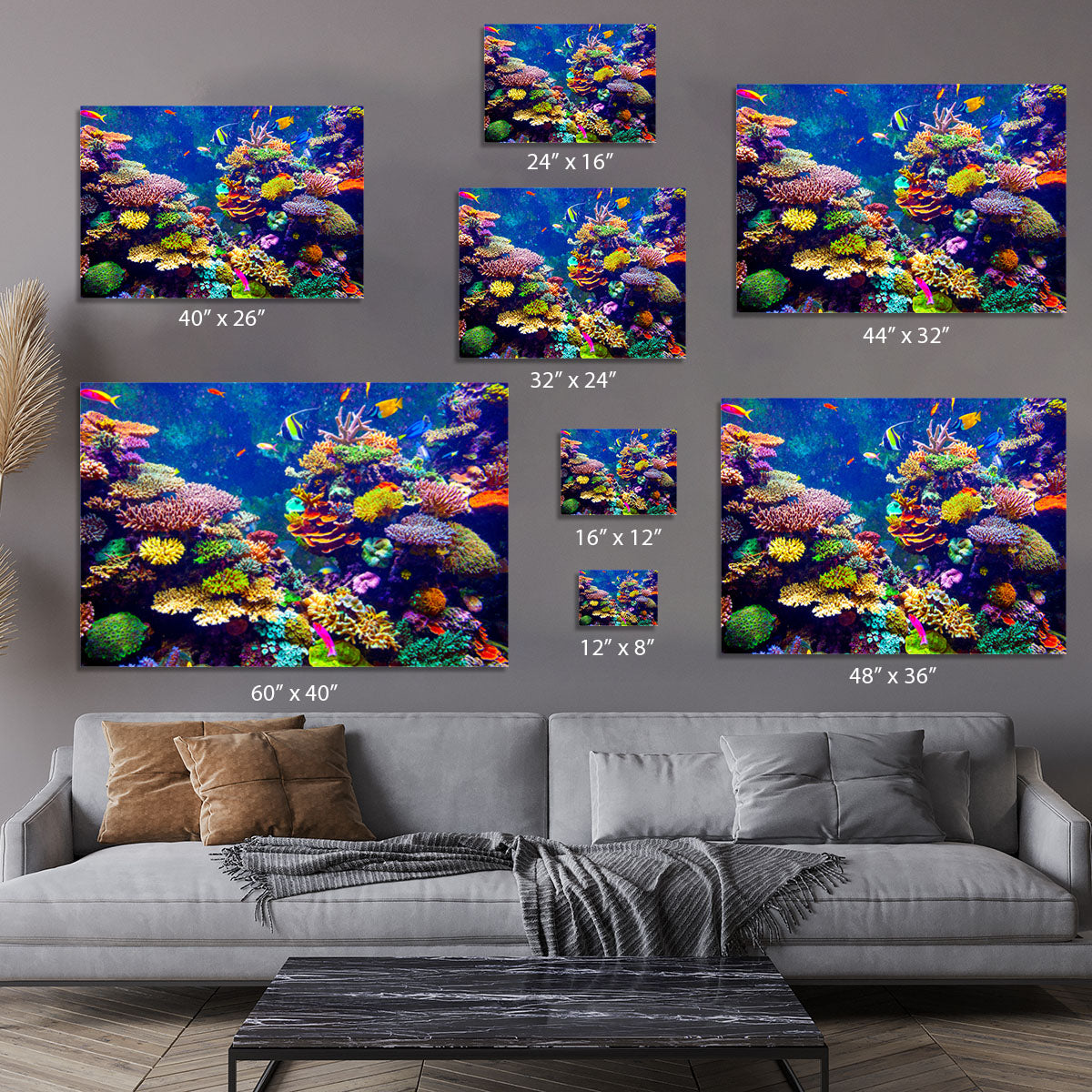 Coral Reef and Tropical Fish Canvas Print or Poster - Canvas Art Rocks - 7