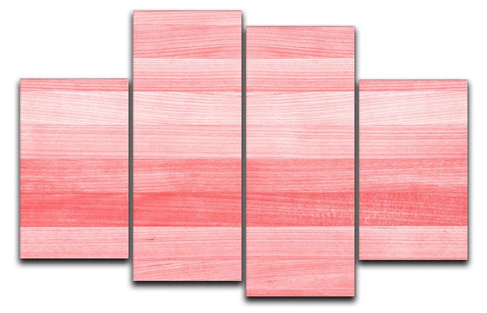 Coral pink or peach and salmon color 4 Split Panel Canvas  - Canvas Art Rocks - 1