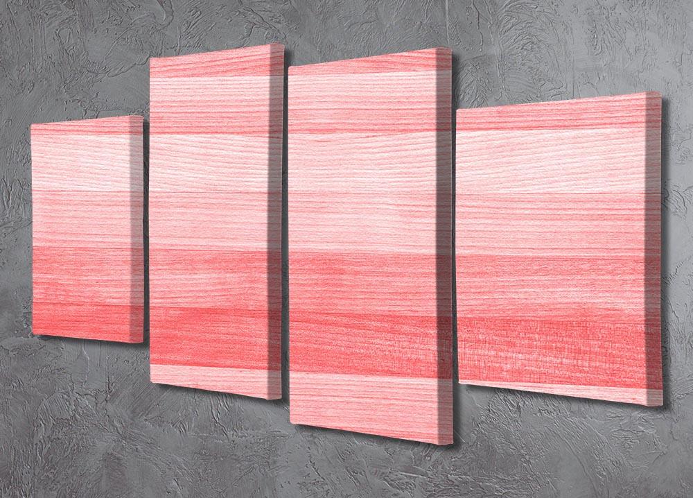 Coral pink or peach and salmon color 4 Split Panel Canvas  - Canvas Art Rocks - 2