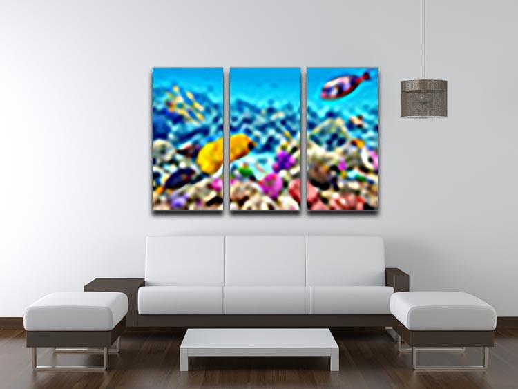 Corals and tropical fish 3 Split Panel Canvas Print - Canvas Art Rocks - 3