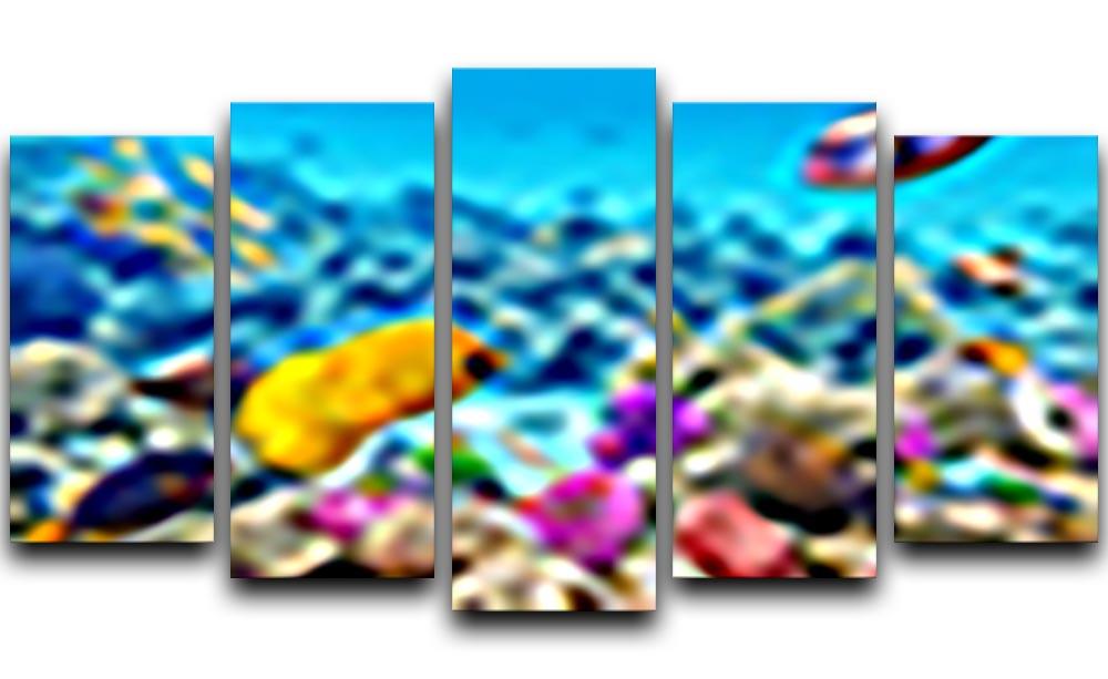 Corals and tropical fish 5 Split Panel Canvas  - Canvas Art Rocks - 1