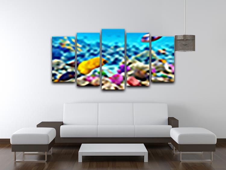 Corals and tropical fish 5 Split Panel Canvas  - Canvas Art Rocks - 3