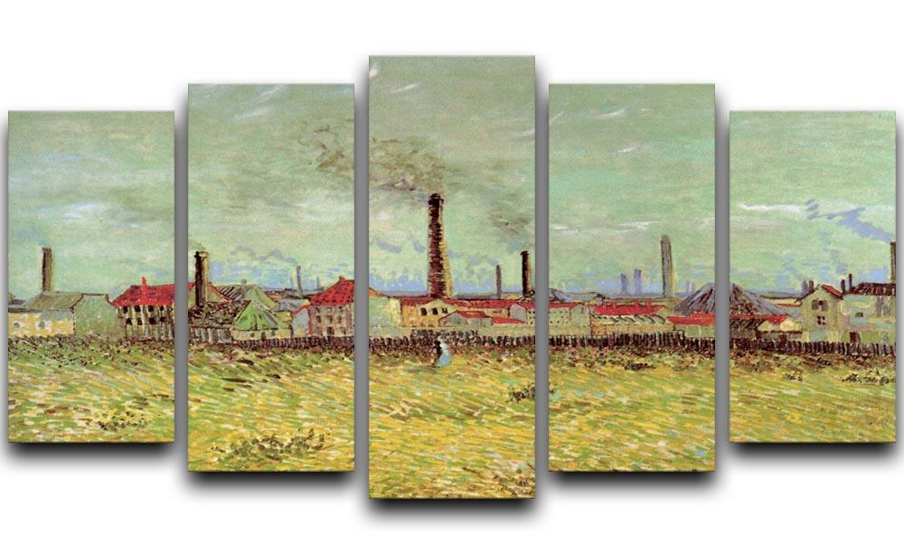 Corner of Voyer d Argenson Park at Asnieres 2 by Van Gogh 5 Split Panel Canvas  - Canvas Art Rocks - 1