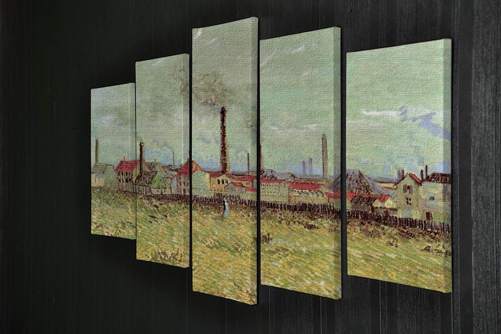 Corner of Voyer d Argenson Park at Asnieres 2 by Van Gogh 5 Split Panel Canvas - Canvas Art Rocks - 2
