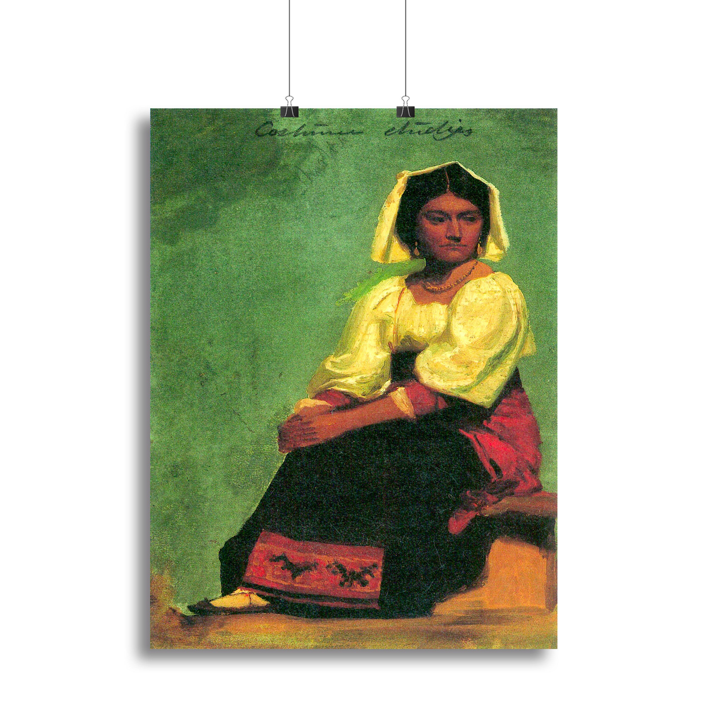 Costume study of a seated woman by Bierstadt Canvas Print or Poster - Canvas Art Rocks - 2