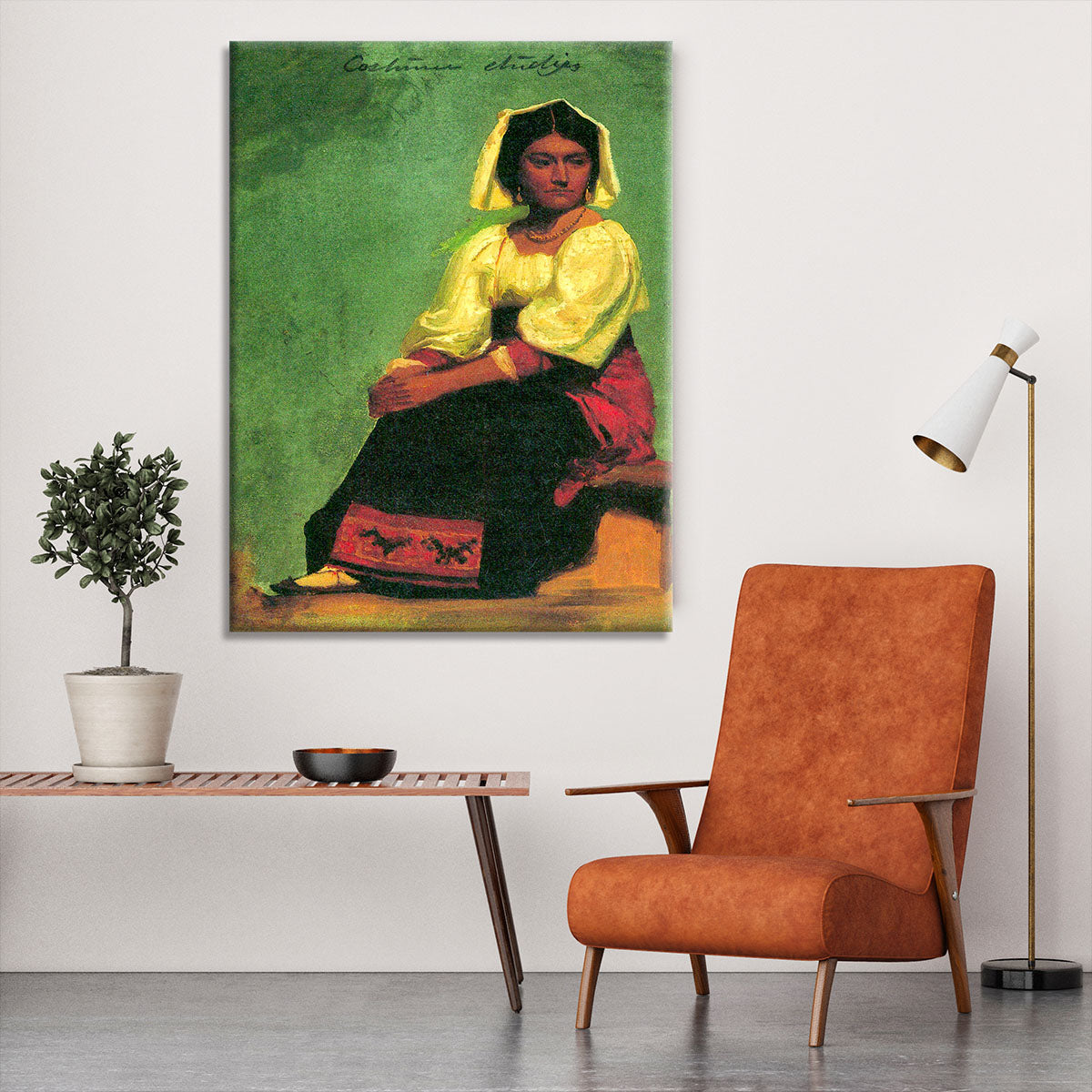 Costume study of a seated woman by Bierstadt Canvas Print or Poster - Canvas Art Rocks - 6