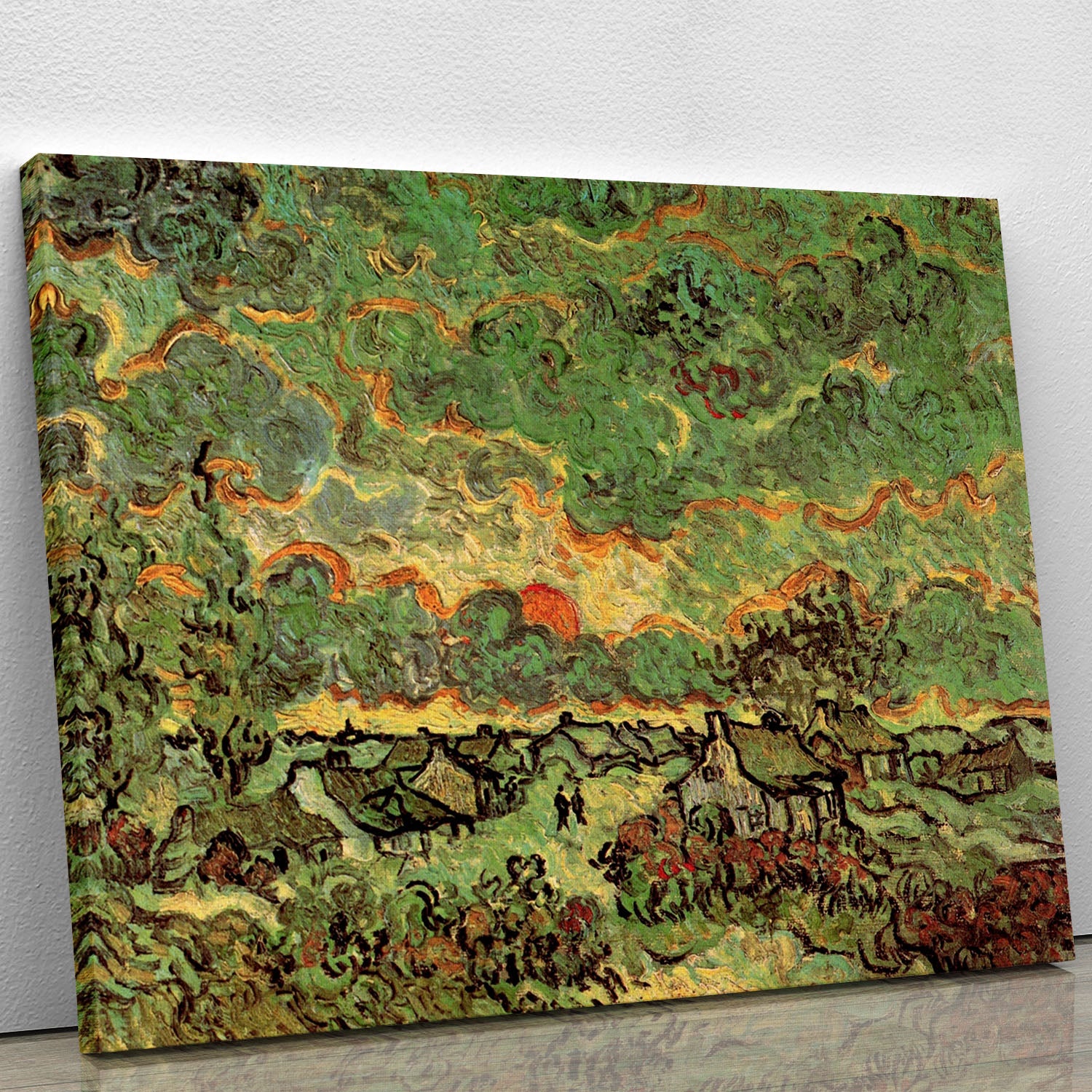 Cottages and Cypresses Reminiscence of the North by Van Gogh Canvas Print or Poster - Canvas Art Rocks - 1