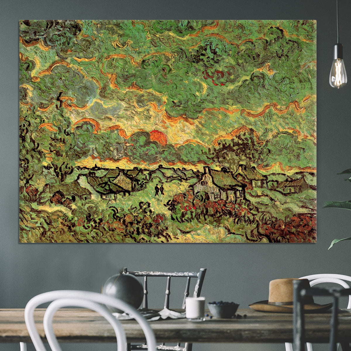 Cottages and Cypresses Reminiscence of the North by Van Gogh Canvas Print or Poster - Canvas Art Rocks - 3
