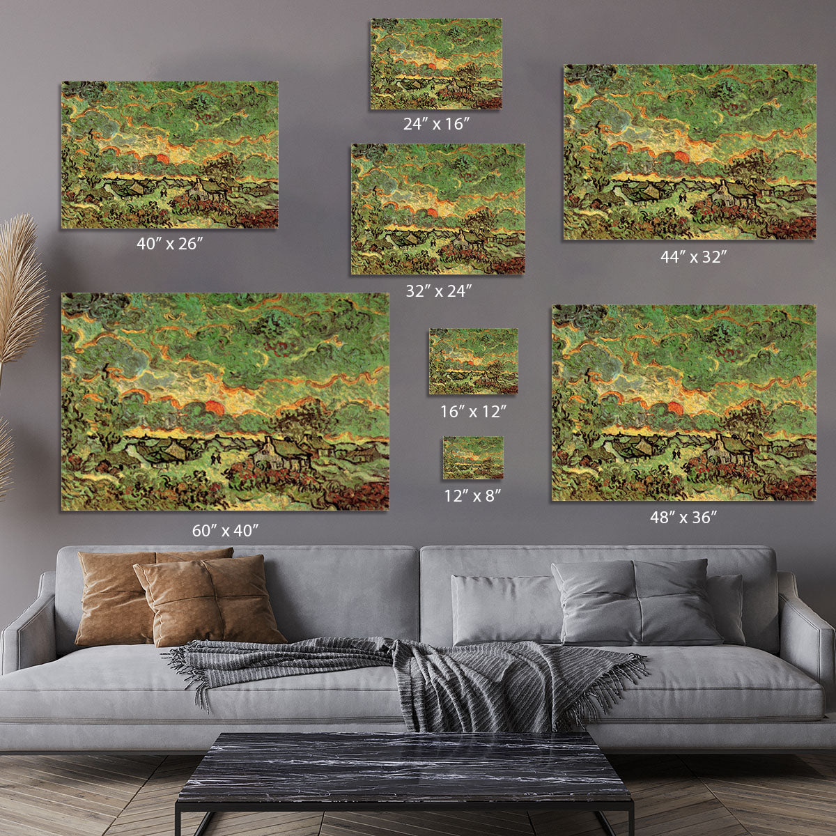 Cottages and Cypresses Reminiscence of the North by Van Gogh Canvas Print or Poster - Canvas Art Rocks - 7