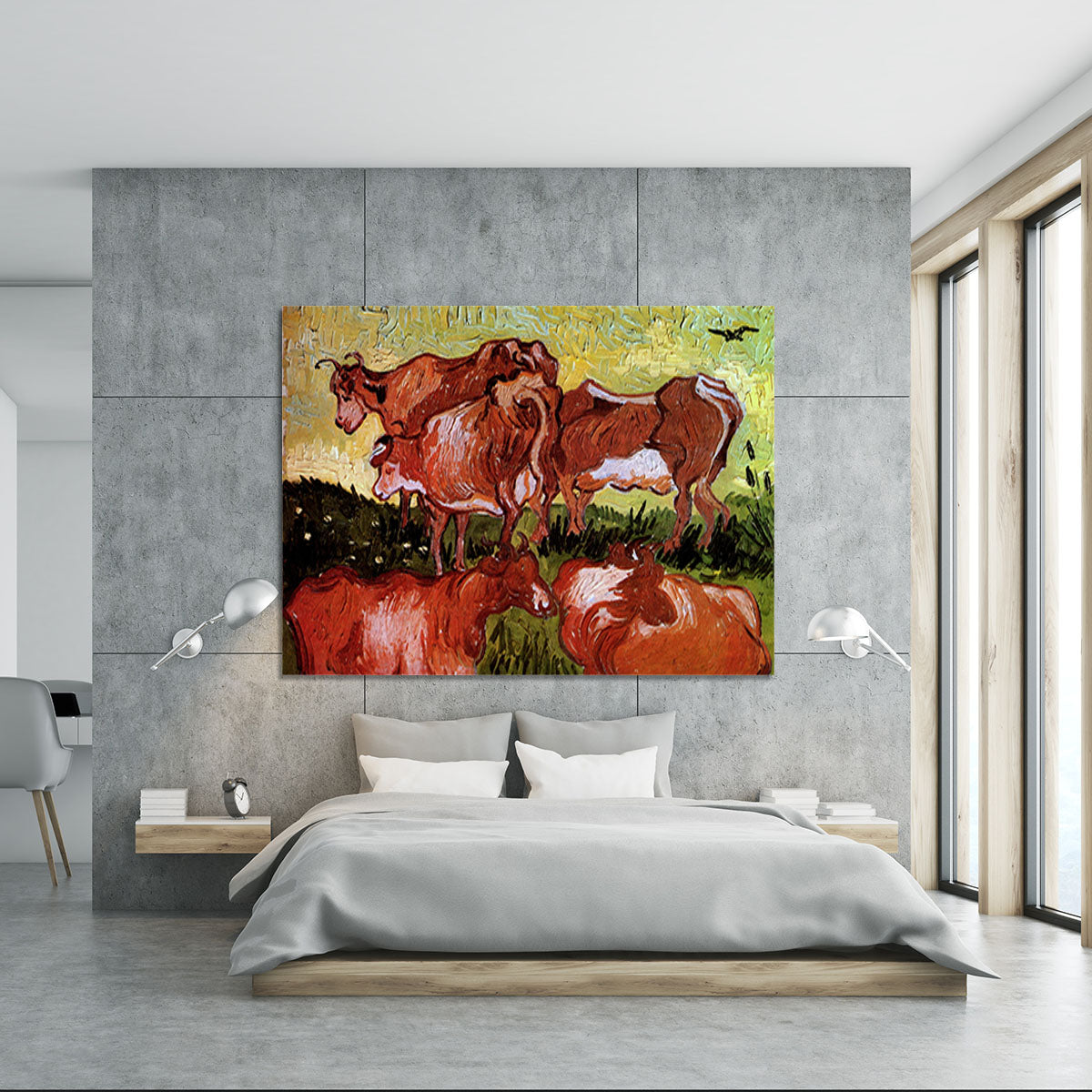 Cows after Jordaens by Van Gogh Canvas Print or Poster - Canvas Art Rocks - 5