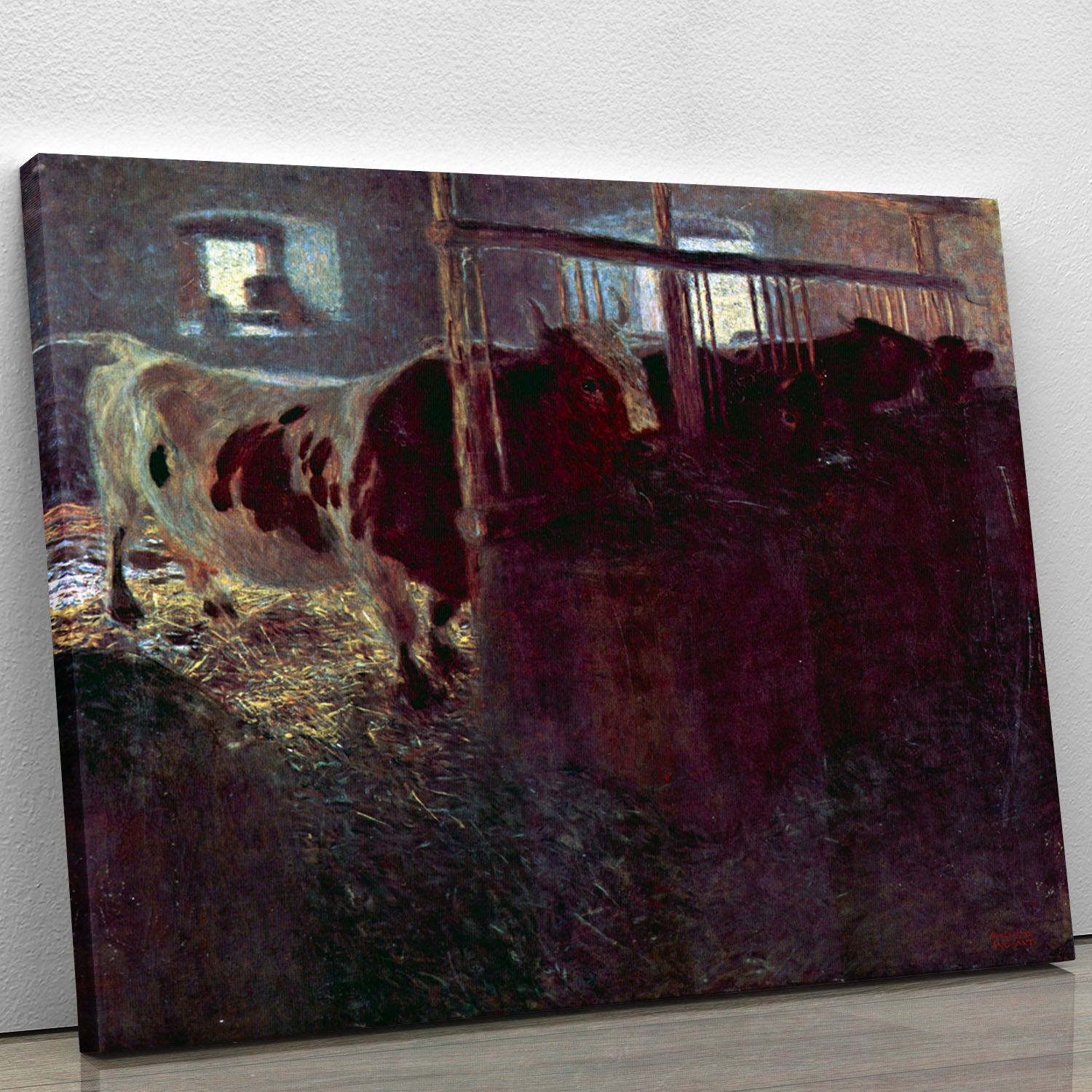 Cows in Stall by Klimt Canvas Print or Poster - Canvas Art Rocks - 1