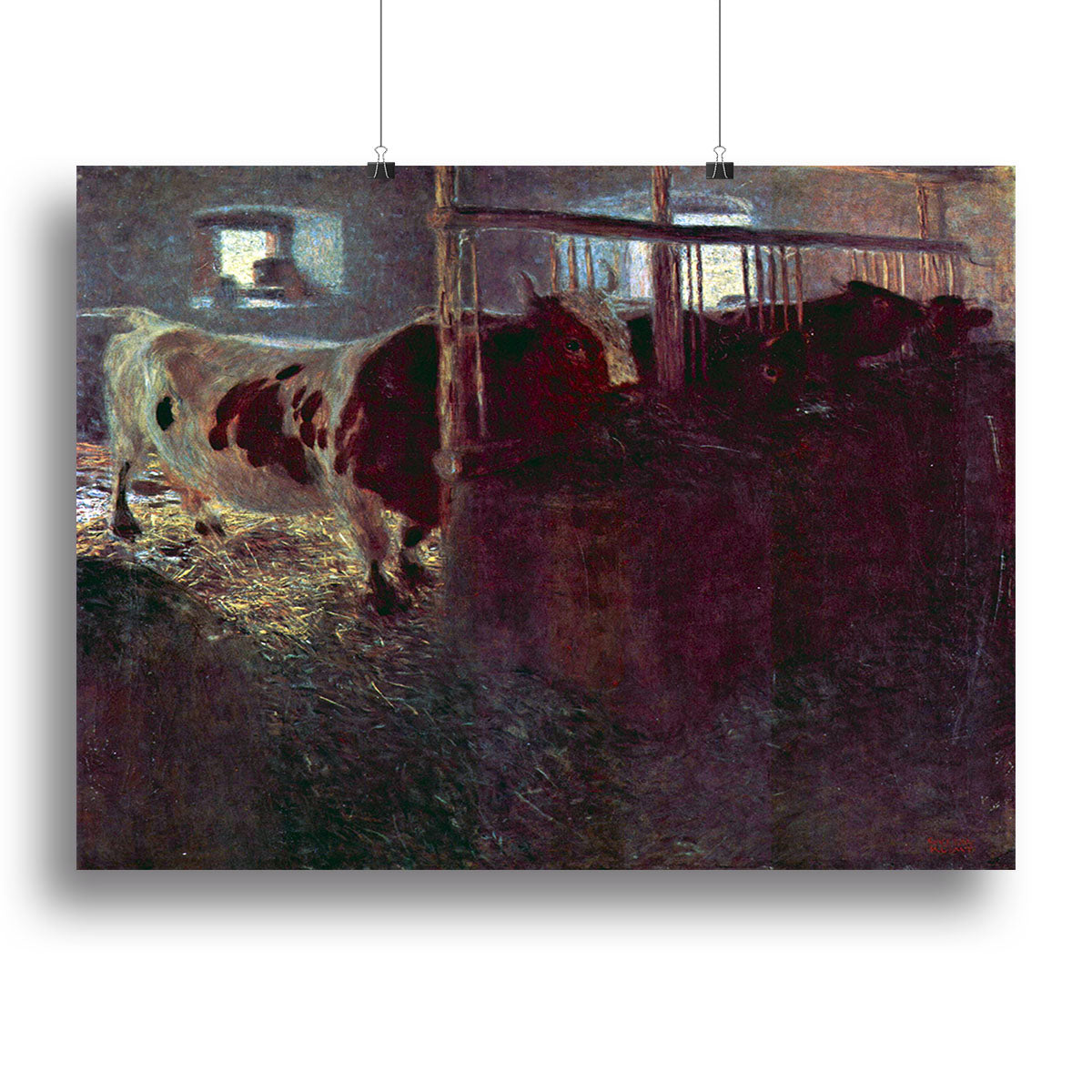 Cows in Stall by Klimt Canvas Print or Poster - Canvas Art Rocks - 2