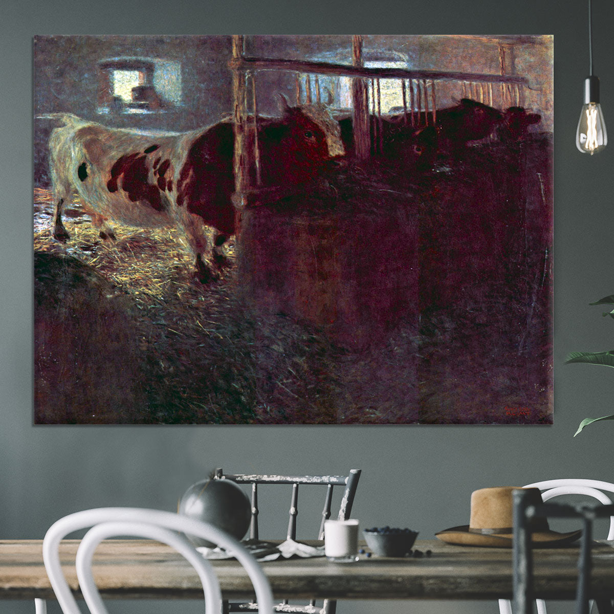 Cows in Stall by Klimt Canvas Print or Poster - Canvas Art Rocks - 3