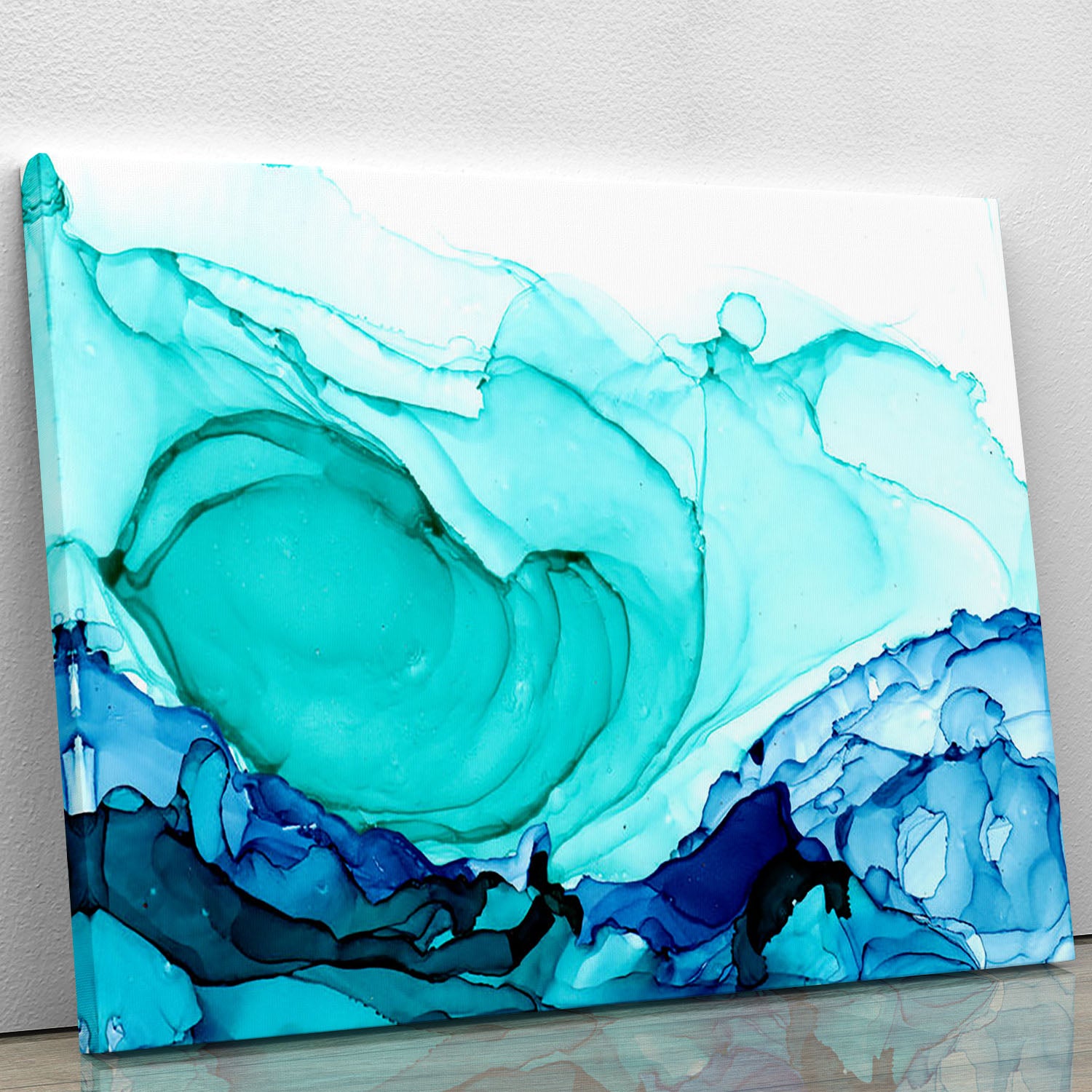 Cracked Blue and Teal Marble Canvas Print or Poster - Canvas Art Rocks - 1