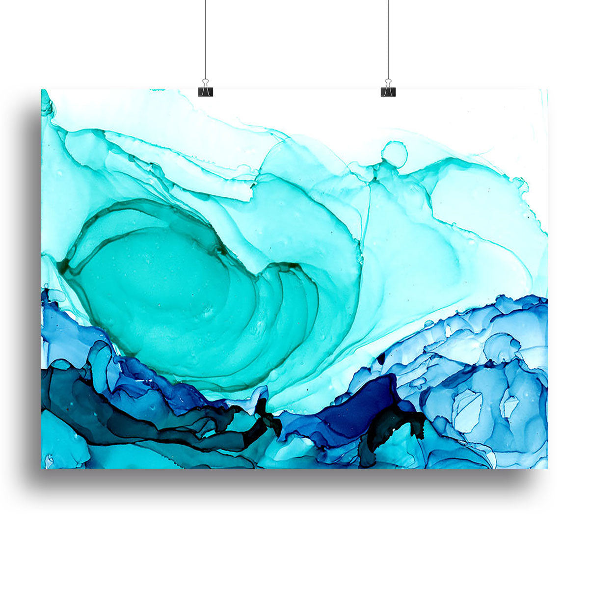 Cracked Blue and Teal Marble Canvas Print or Poster - Canvas Art Rocks - 2