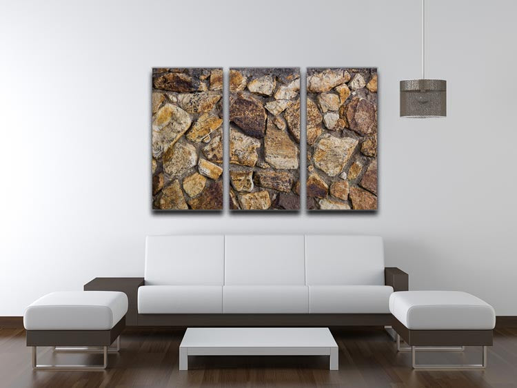 Cracked brick wall background 3 Split Panel Canvas Print - Canvas Art Rocks - 3