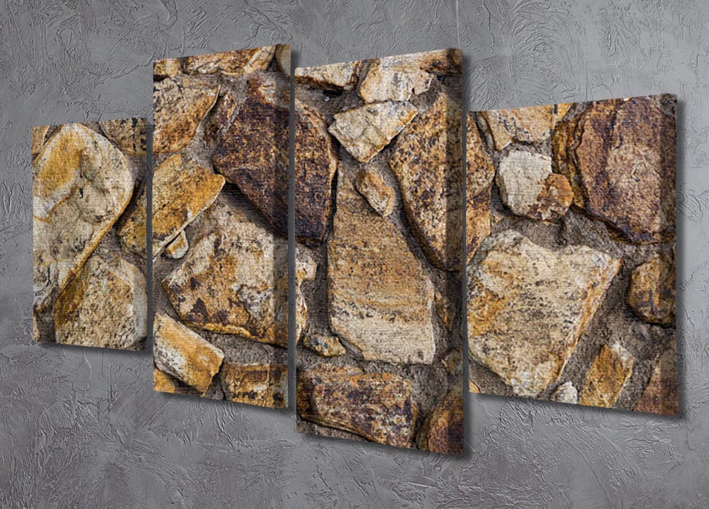 Cracked brick wall background 4 Split Panel Canvas - Canvas Art Rocks - 2
