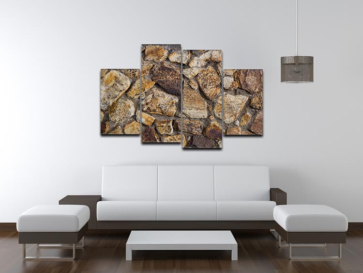Cracked brick wall background 4 Split Panel Canvas - Canvas Art Rocks - 3