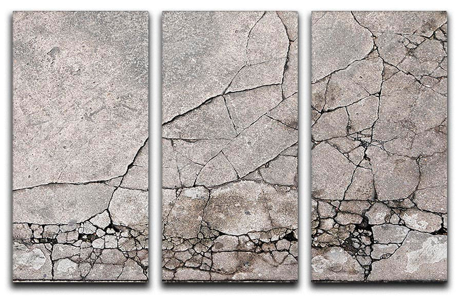 Cracked concrete 3 Split Panel Canvas Print - Canvas Art Rocks - 1