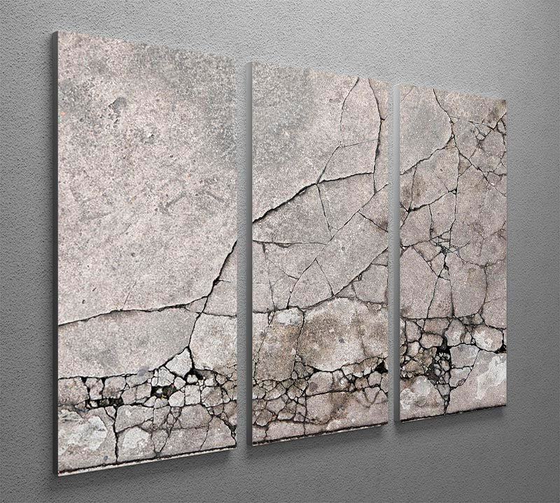 Cracked concrete 3 Split Panel Canvas Print - Canvas Art Rocks - 2