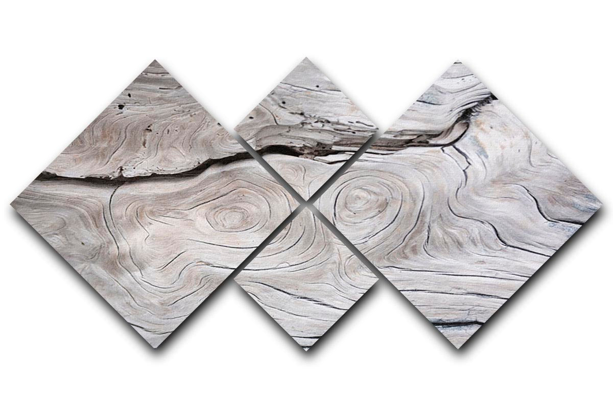 Cracks and structures in wood 4 Square Multi Panel Canvas - Canvas Art Rocks - 1