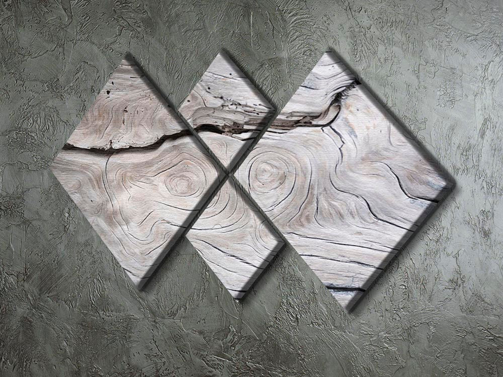 Cracks and structures in wood 4 Square Multi Panel Canvas - Canvas Art Rocks - 2