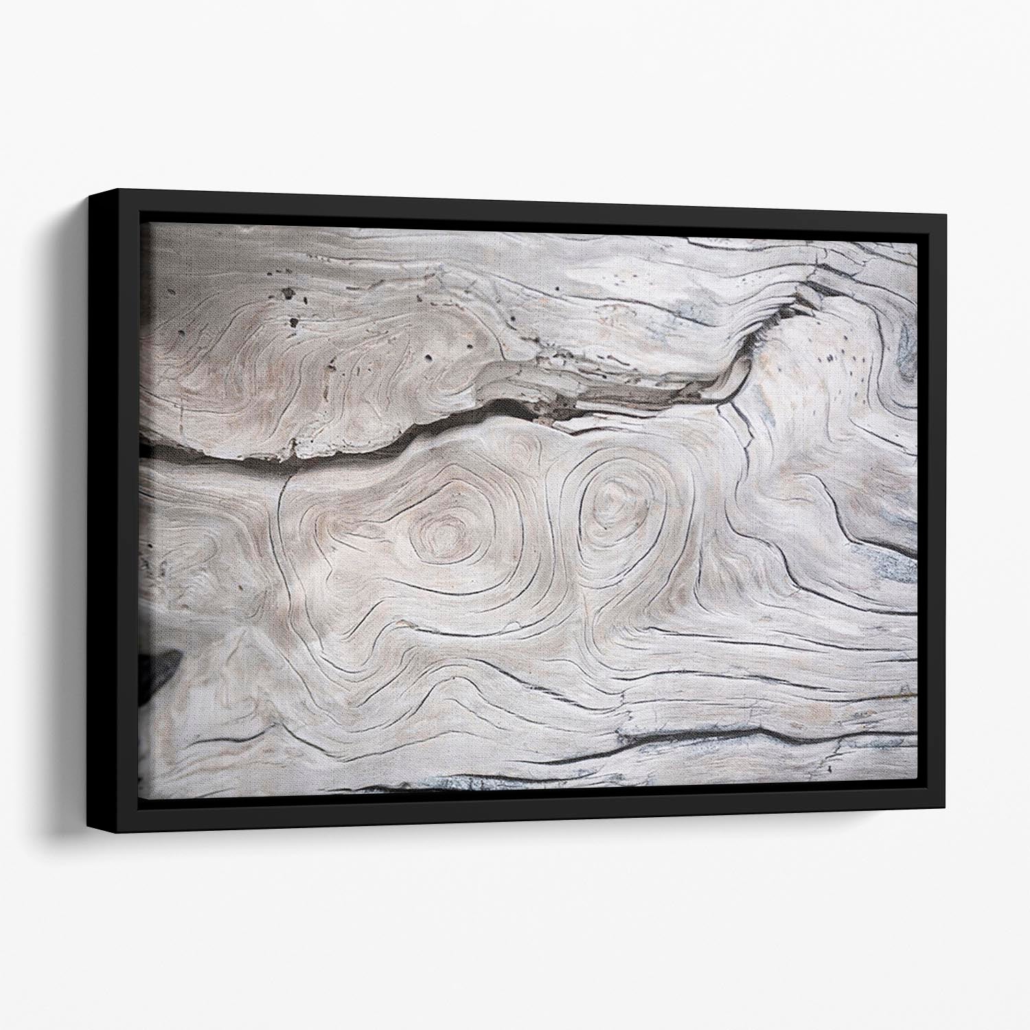 Cracks and structures in wood Floating Framed Canvas - Canvas Art Rocks - 1
