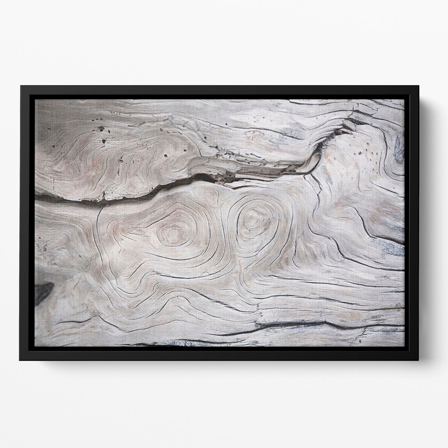 Cracks and structures in wood Floating Framed Canvas - Canvas Art Rocks - 2