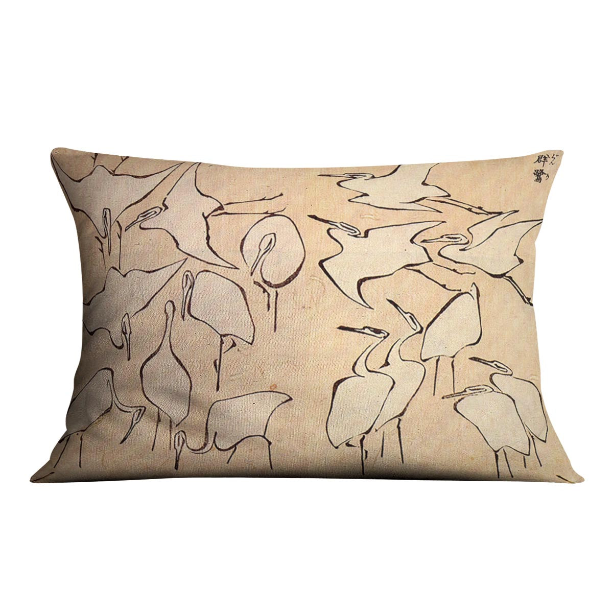 Cranes by Hokusai Cushion