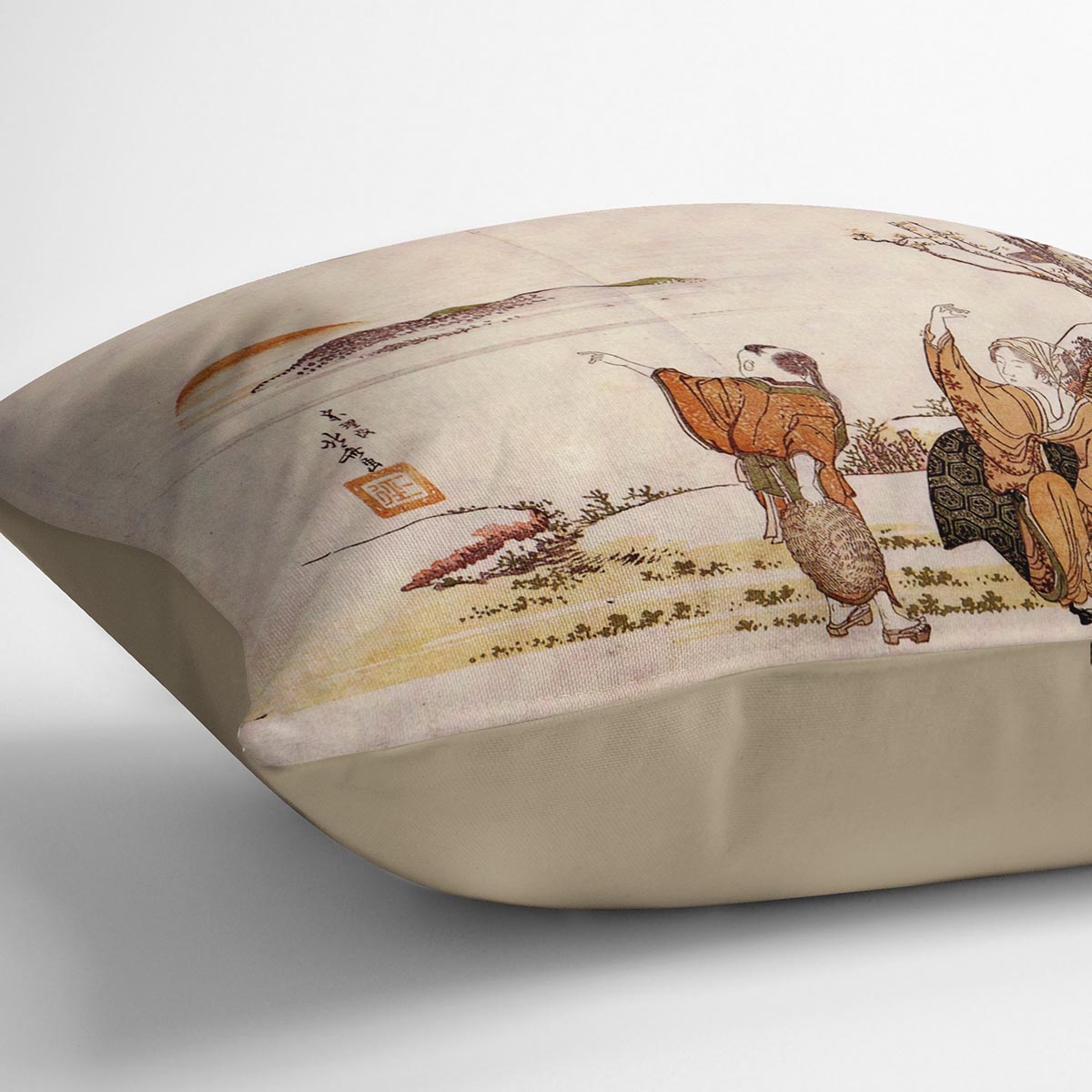 Crazy poetry by Hokusai Cushion