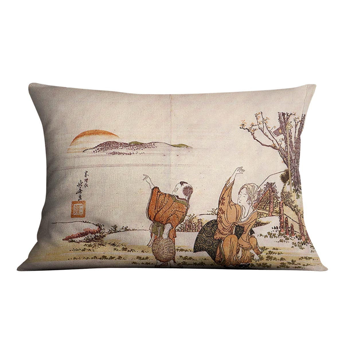 Crazy poetry by Hokusai Cushion