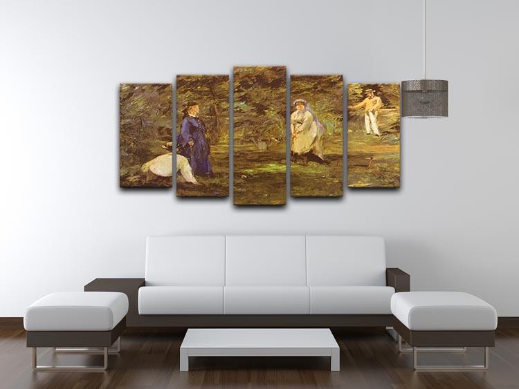 Croquet Party by Manet 5 Split Panel Canvas - Canvas Art Rocks - 3