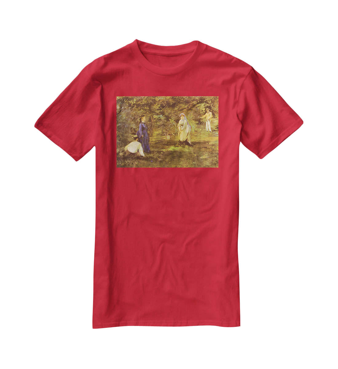 Croquet Party by Manet T-Shirt - Canvas Art Rocks - 4