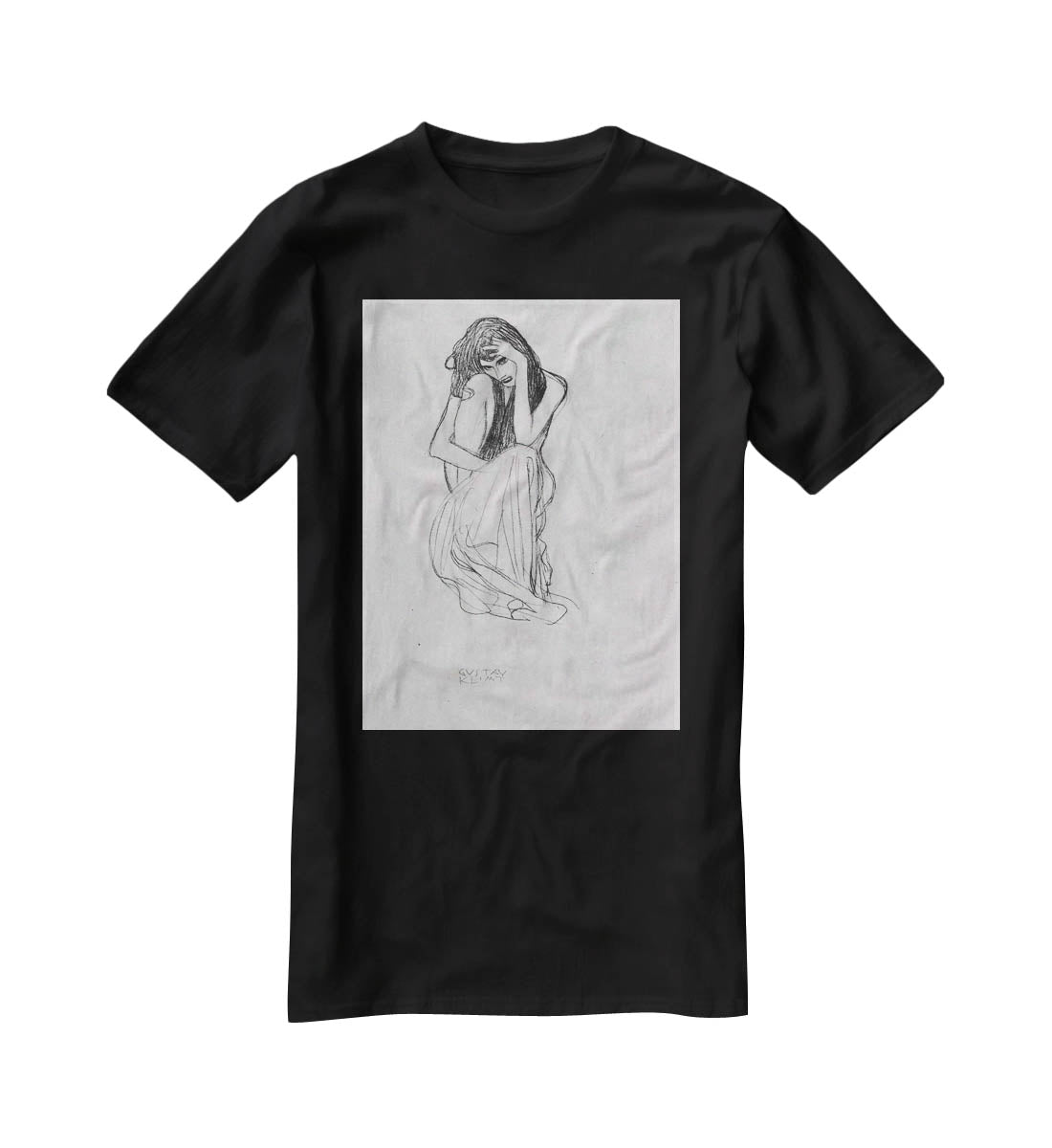 Crouching from the front by Klimt T-Shirt - Canvas Art Rocks - 1