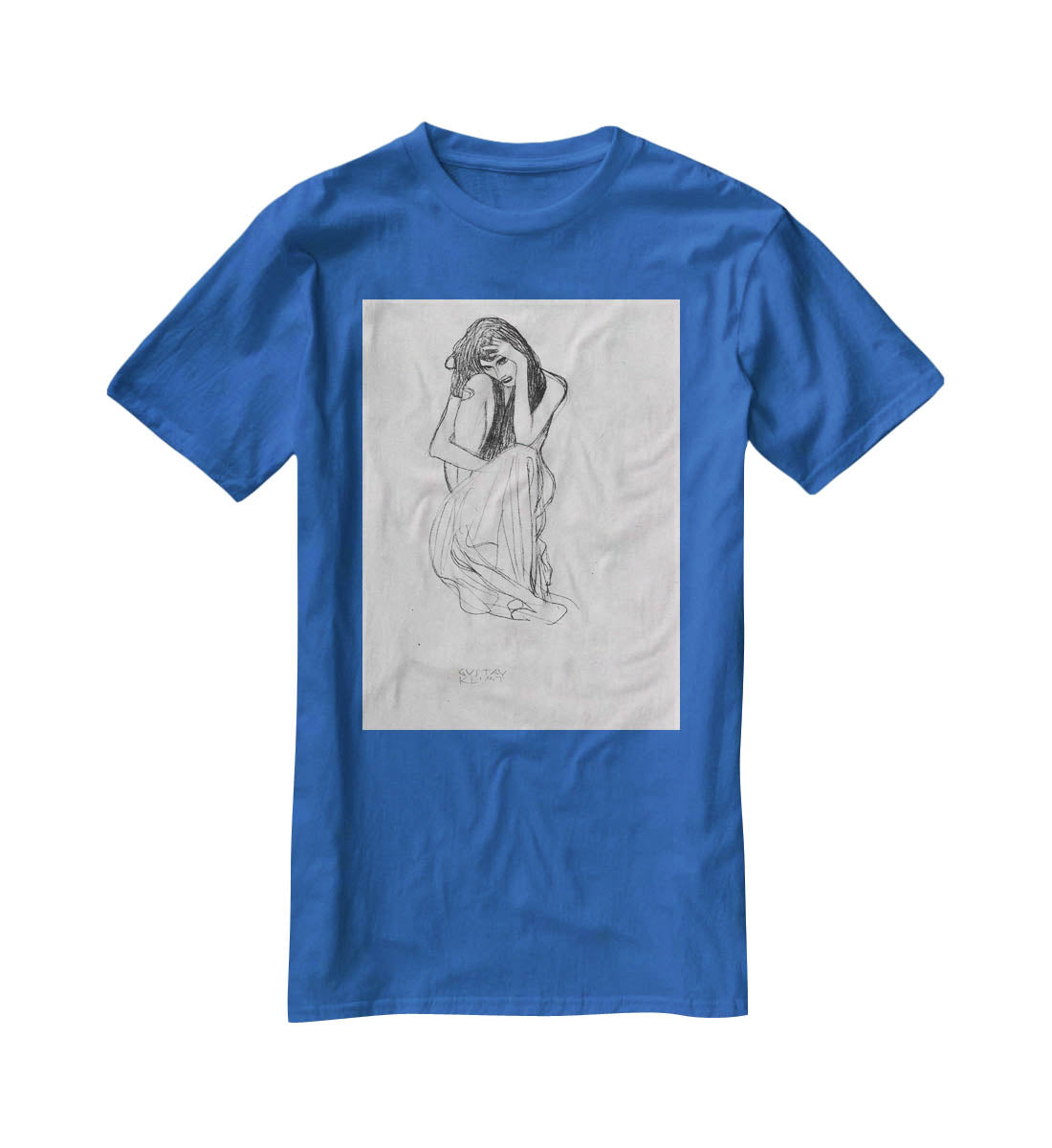 Crouching from the front by Klimt T-Shirt - Canvas Art Rocks - 2