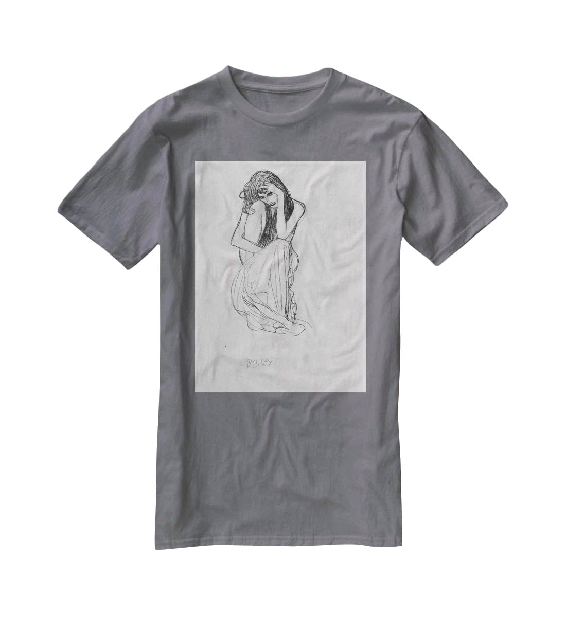 Crouching from the front by Klimt T-Shirt - Canvas Art Rocks - 3