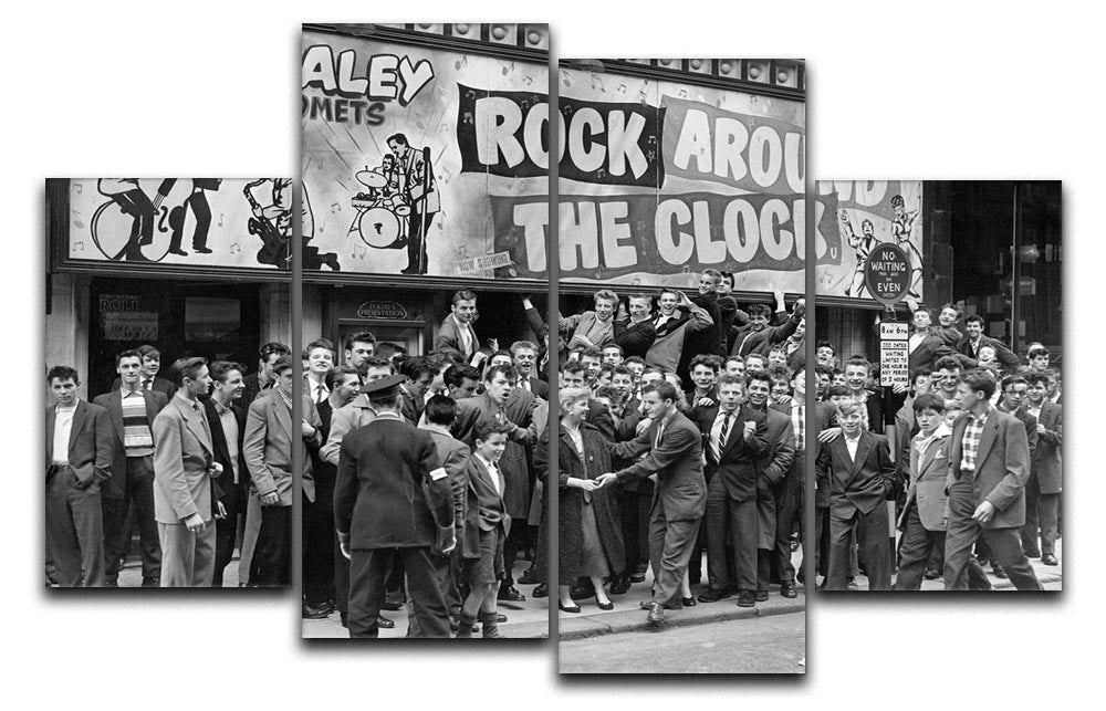 Crowd waiting to see Rock Around The Clock 4 Split Panel Canvas - Canvas Art Rocks - 1