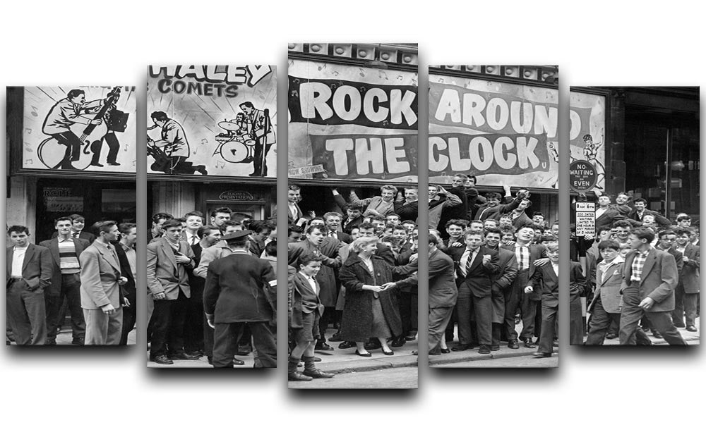 Crowd waiting to see Rock Around The Clock 5 Split Panel Canvas - Canvas Art Rocks - 1