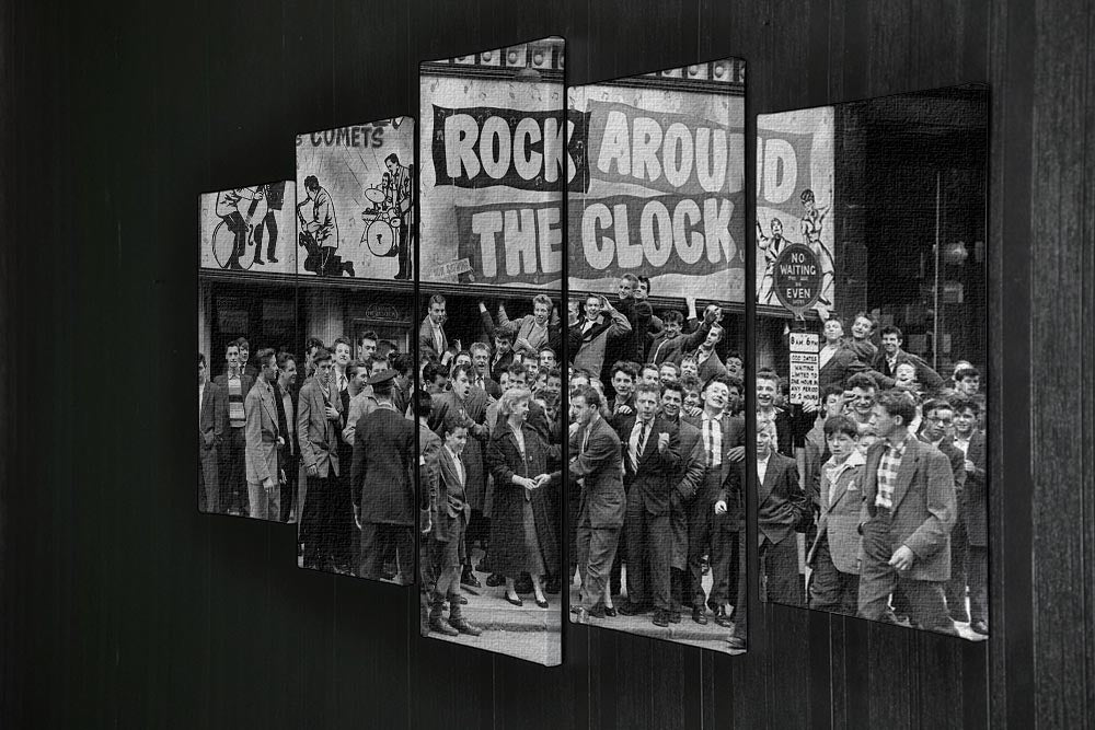 Crowd waiting to see Rock Around The Clock 5 Split Panel Canvas - Canvas Art Rocks - 2