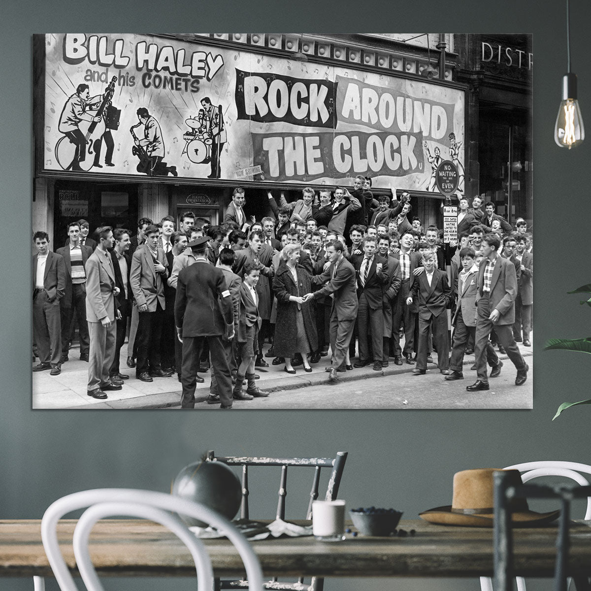 Crowd waiting to see Rock Around The Clock Canvas Print or Poster - Canvas Art Rocks - 3