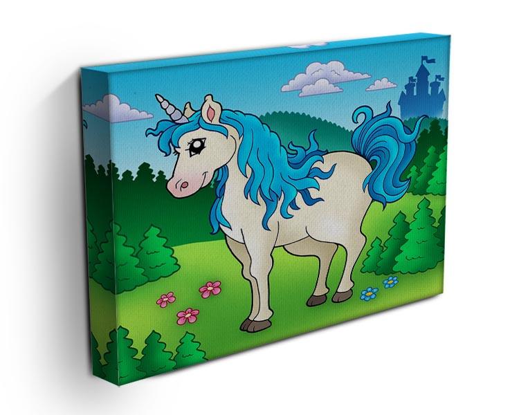 Cute unicorn in forest Canvas Print or Poster - Canvas Art Rocks - 3