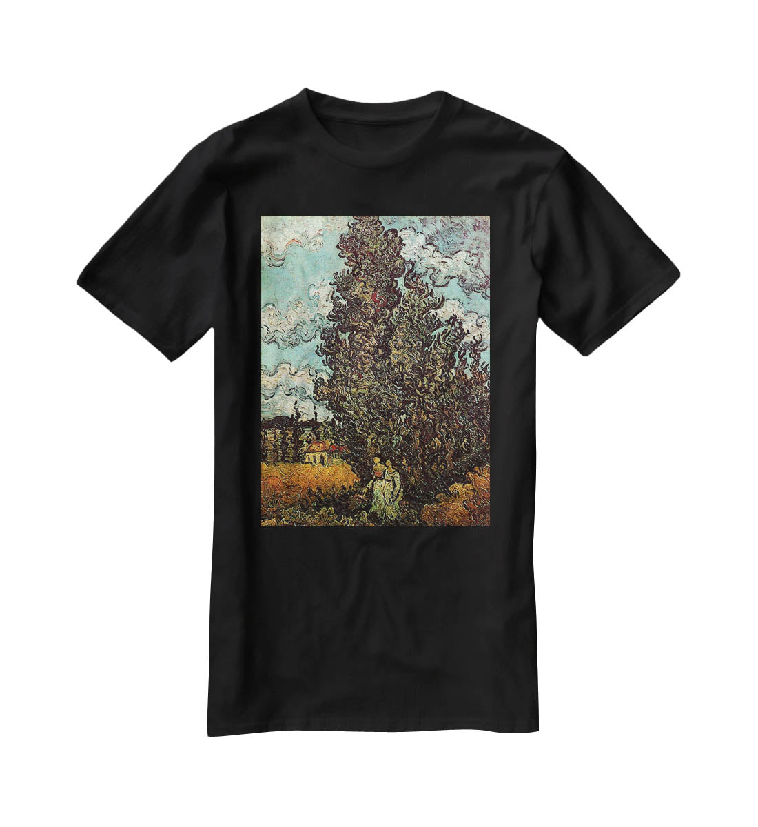 Cypresses and Two Women by Van Gogh T-Shirt - Canvas Art Rocks - 1