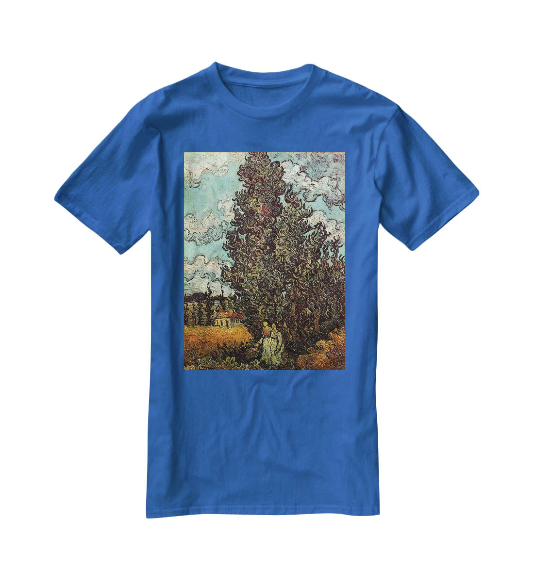 Cypresses and Two Women by Van Gogh T-Shirt - Canvas Art Rocks - 2
