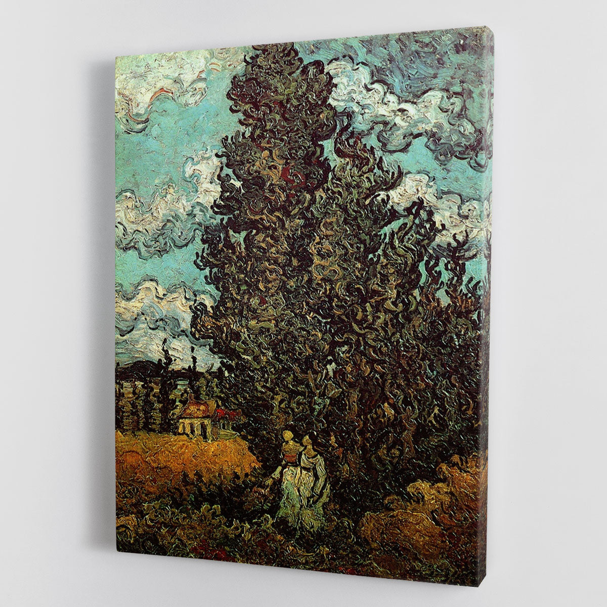 Cypresses and Two Women by Van Gogh Canvas Print or Poster - Canvas Art Rocks - 1