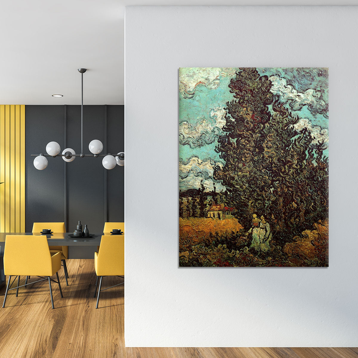 Cypresses and Two Women by Van Gogh Canvas Print or Poster - Canvas Art Rocks - 4