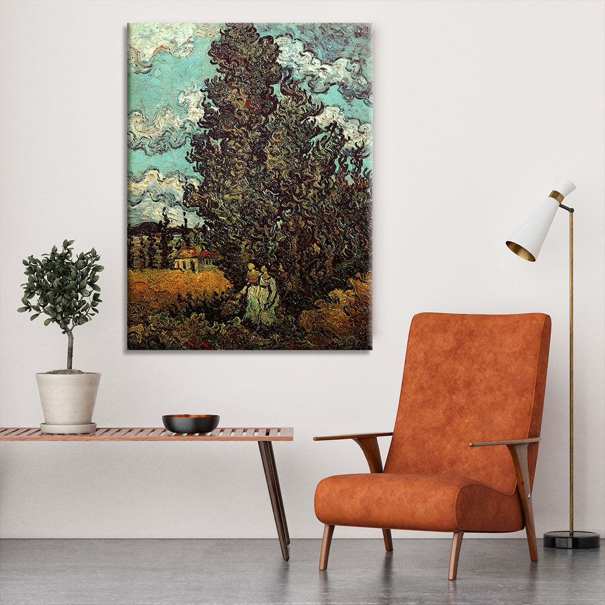 Cypresses and Two Women by Van Gogh Canvas Print or Poster - Canvas Art Rocks - 6