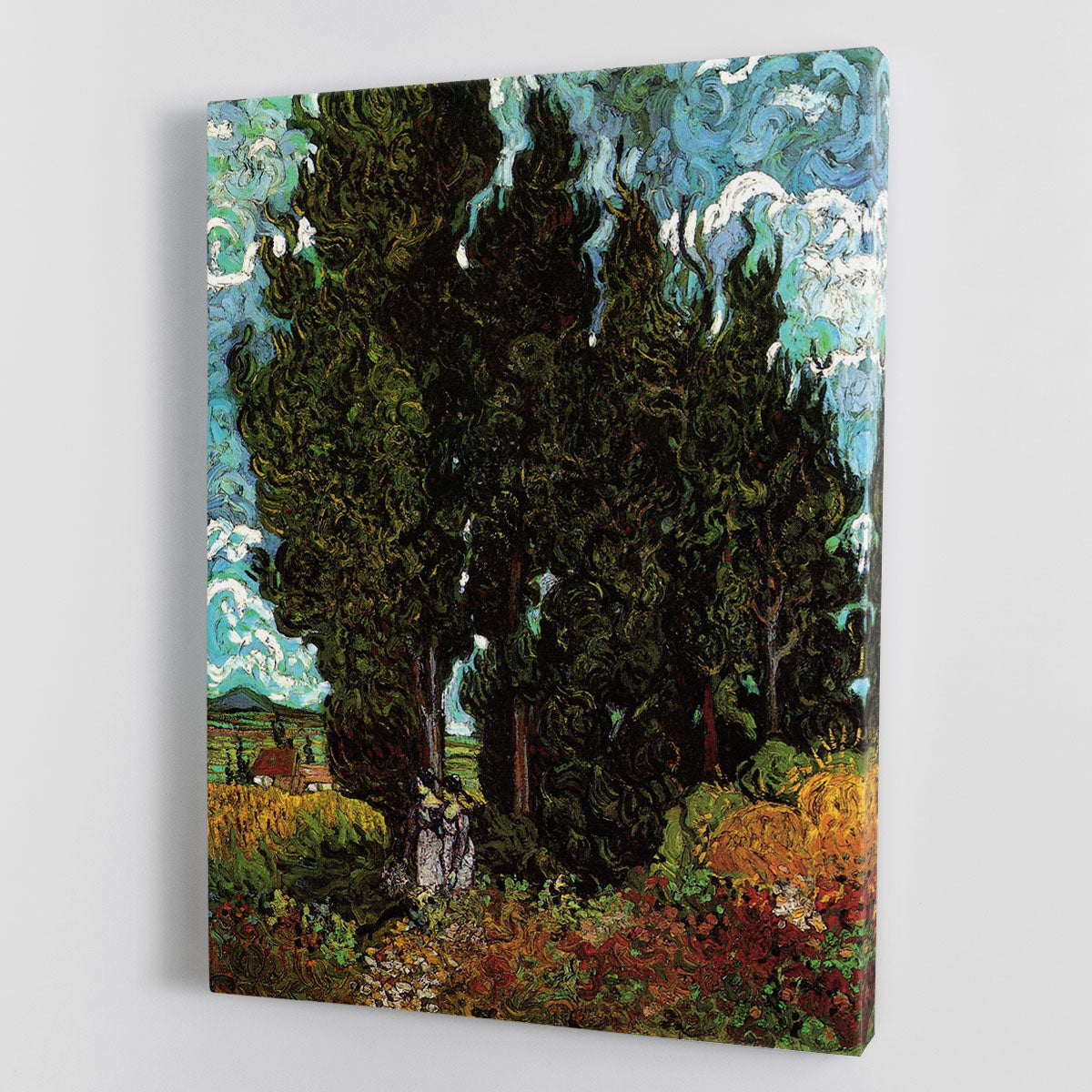 Cypresses with Two Female Figures by Van Gogh Canvas Print or Poster - Canvas Art Rocks - 1