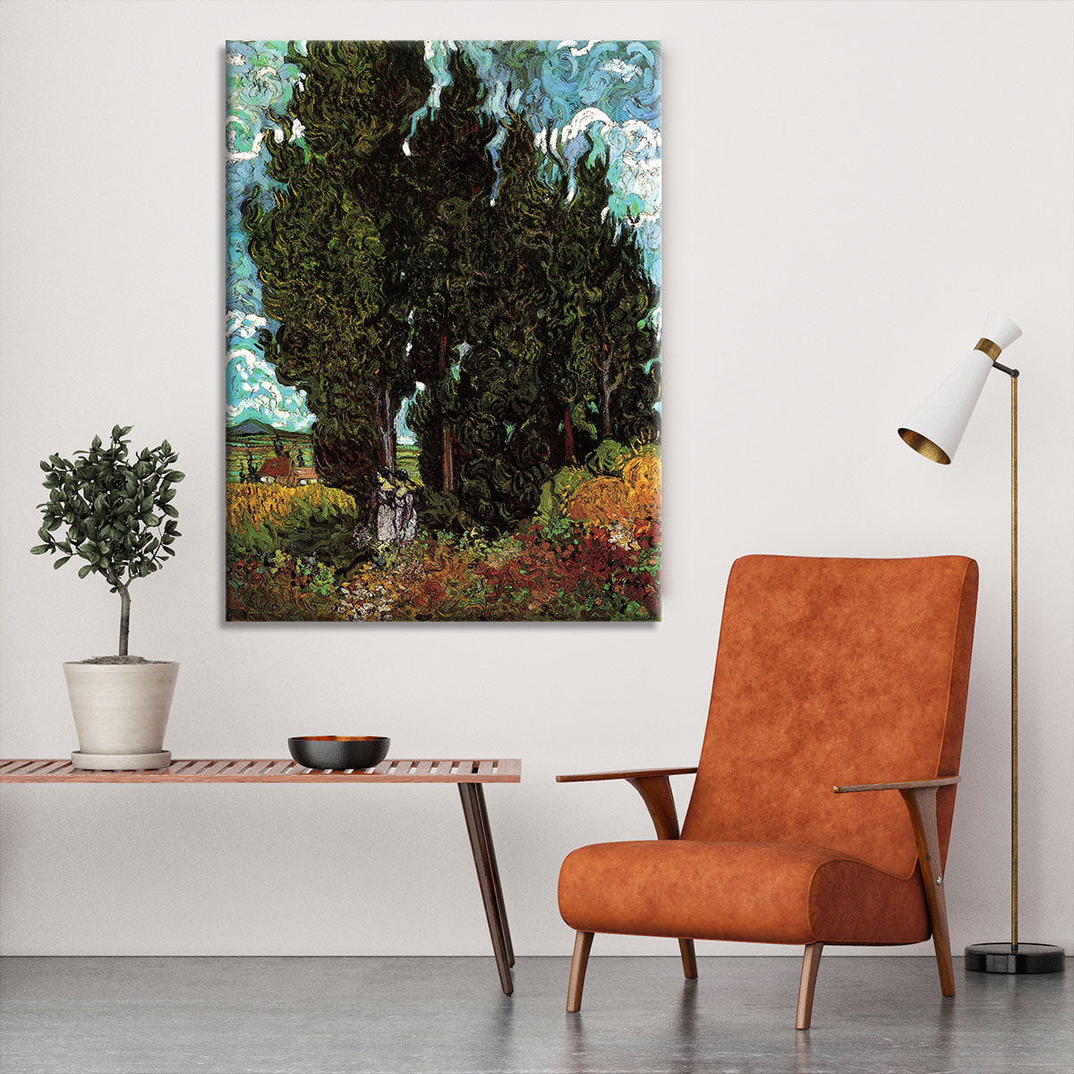 Cypresses with Two Female Figures by Van Gogh Canvas Print or Poster - Canvas Art Rocks - 6