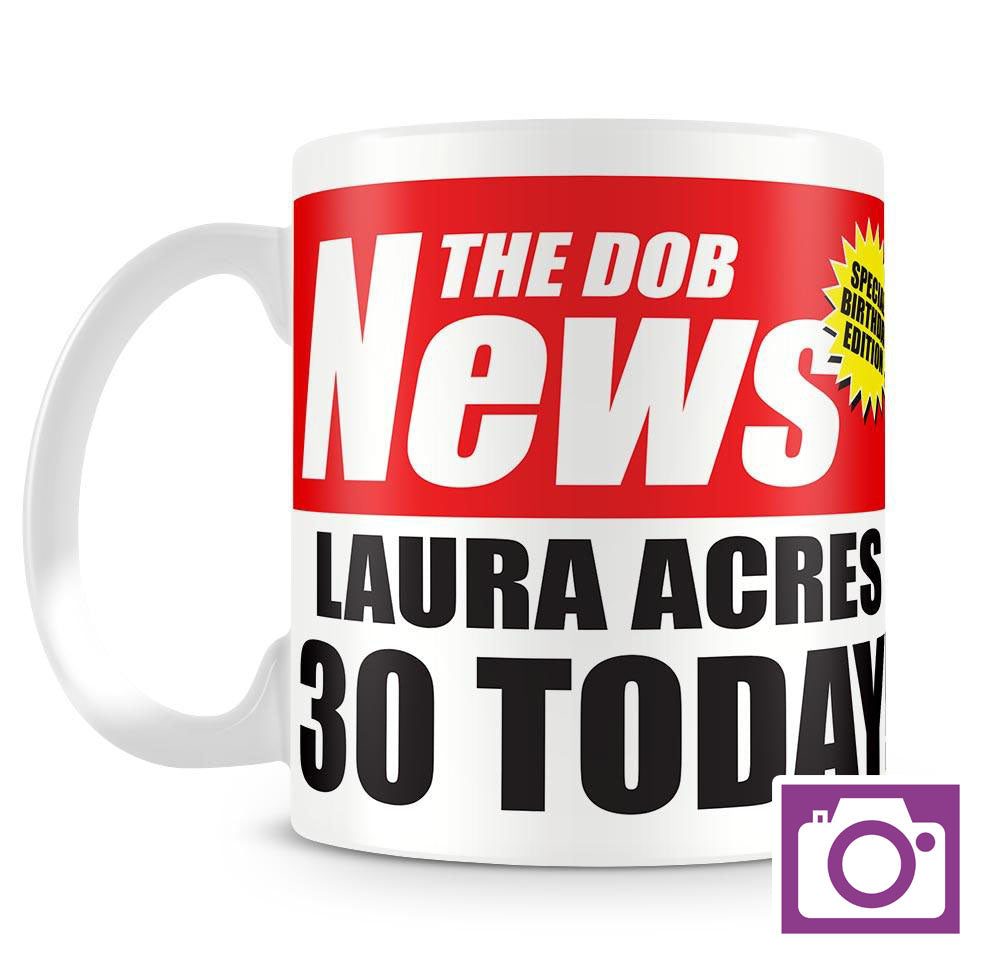 Personalised Mug - Birthday News